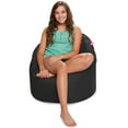 thumbnail image 3 of Posh Creations Structured Comfy Bean Bag Chair Sonoma Lounge for Teens, Nylon, 2 Ft, Black, 3 of 3