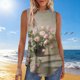 thumbnail image 1 of TaTaai Random Print Summer Women Tank Top Regular Fit Sleeveless Crew Neck Pullover Breathable Non See-through Machine Washable Casual Fashion Daily Top Gift, 1 of 6