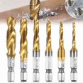 thumbnail image 3 of 6PCS Hex Shank Tap Drill Bit Set High Speed Steel Spiral Threading Tapping Chamfering Bits, 3 of 4