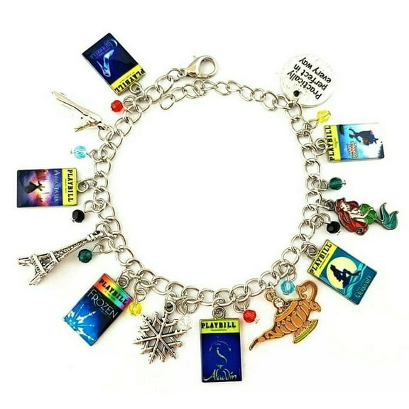 Broadway Playbills 12 Classic Cartoon Themed Charms Metal Charm Bracelet
