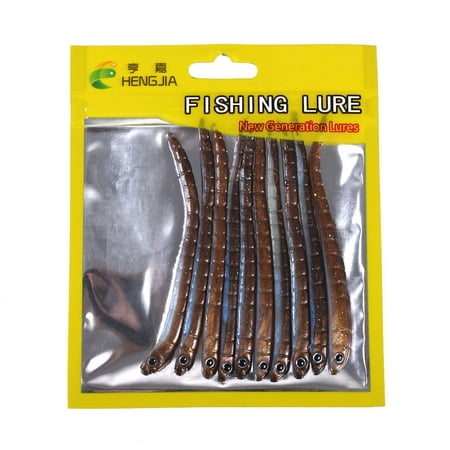 Weloille 10Pcs Fishing Bait - Fishing Lures for Freshwater - Fake Worms - Soft Lure Worms Earthworm Fishing Baits Worms Trout Fishing Lures