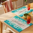 thumbnail image 4 of Summer Turquoise Beach Placemats Set of 4 Sand Coastal Waves Gradient Place Mats Indoor Wipeable Table Mats Washable Cloth Dining Table Placemats for Kitchen Holiday Party Home Decor 13x19 Inch, 4 of 9