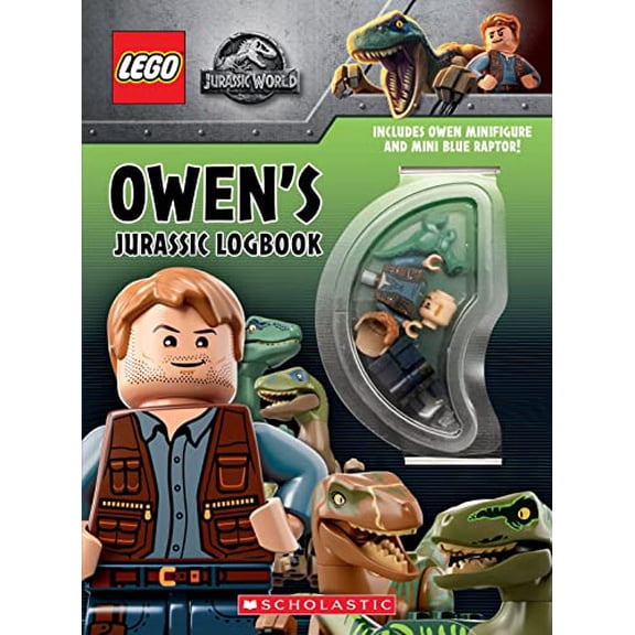 Pre-Owned Owen's Jurassic Logbook (wth Owen minifigure and mini Blue Raptor) (LEGO Jurassic World) (Hardcover) 1338538047 9781338538045