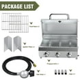 thumbnail image 4 of Frizi 3-Burner Tabletop Gas Grill, 30,000 BTU Portable Propane Grill - Heavy-Duty Thickened Grates & Stainless Steel Knobs, 4 of 7
