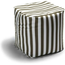 Jaxx Luckie Outdoor Patio Bean Bag Ottoman, Taupe Stripes
