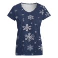 thumbnail image 5 of Christmas Gingerbread Snowflake Wrapping Paper Women's Blouse Short Sleeve Women's Top T-Shirt Spring Summer Clothes, 5 of 7