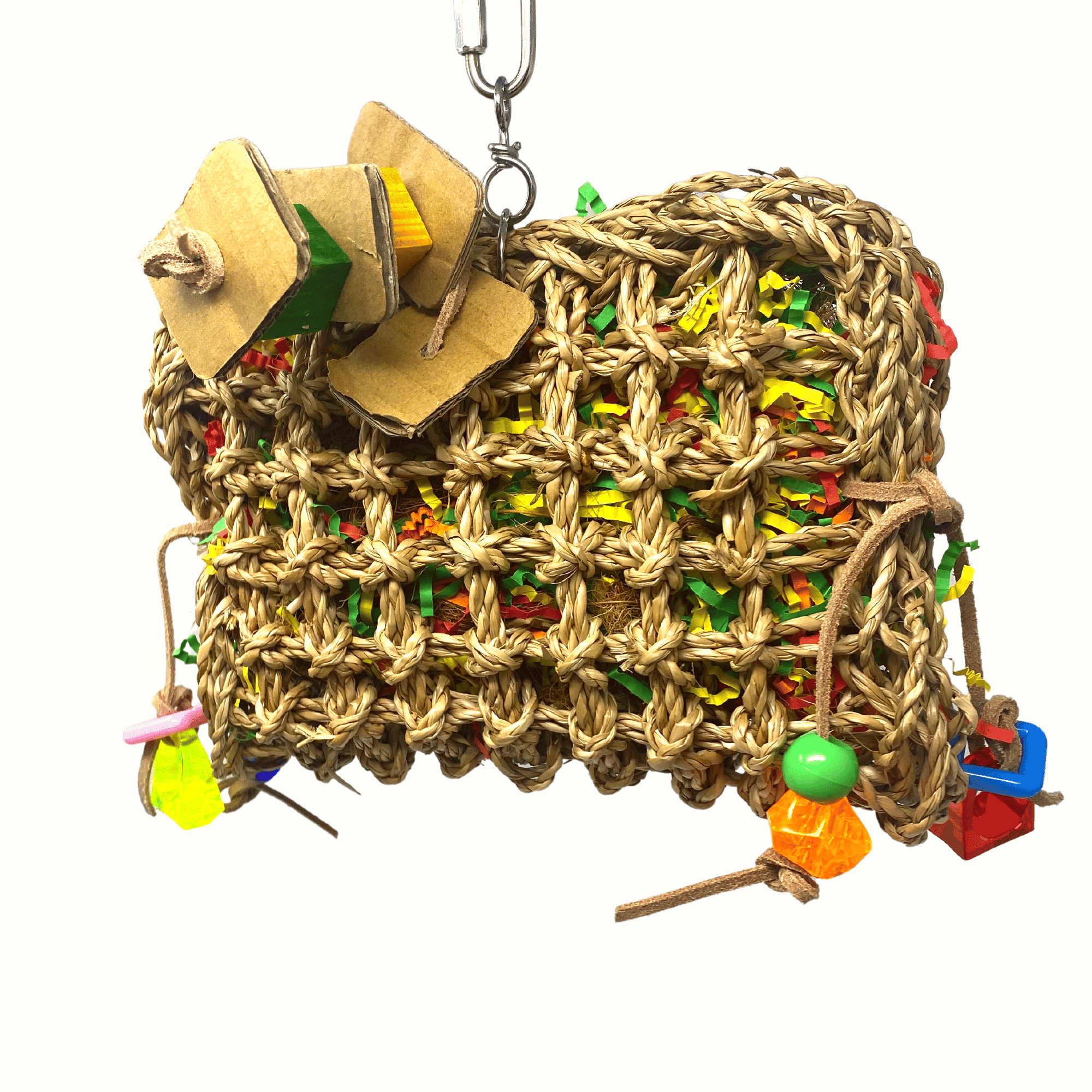 Bonka Bird Toys 2909 Large Seagrass Purse Natural Foraging Chew Bird Toy