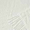 thumbnail image 4 of NARNIAR Solid White Jacquard Textured Decorative Throw with Fringes 50x60", 4 of 4