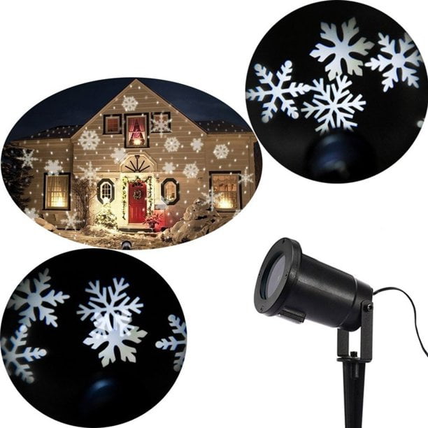 Christmas Snowflake LED Laser Projector Light Landscape Outdoor Xmas Garden Lamp 