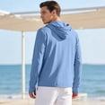 thumbnail image 6 of Men's Lightweight Full-Zip Hooded Sun Protection Shirt UPF 50+ Quick Dry Athletic Jacket with Thumb Holes - Breathable UV Outdoor Running Fishing Hiking Top Sky Blue XXL, 6 of 8