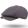 thumbnail image 3 of SikaFu New Autumn Winter Wool Felt Cap Retro Beret Hats for Men Vintage Male Newsboy Caps Octagonal Flat Ivy Caps Men Berets Cap, 3 of 6