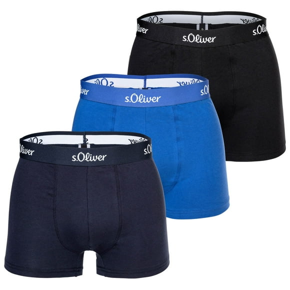 s.Oliver Calzoncillos para hombre, paquete de 3 - Boxer Briefs, Algodón Stretch Azul XXL