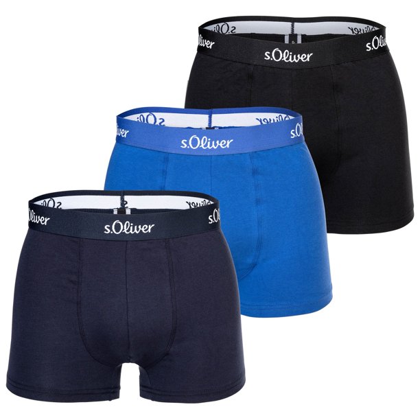 s.Oliver Calzoncillos para hombre, paquete de 3 - Boxer Briefs, Algodón Stretch Azul XL