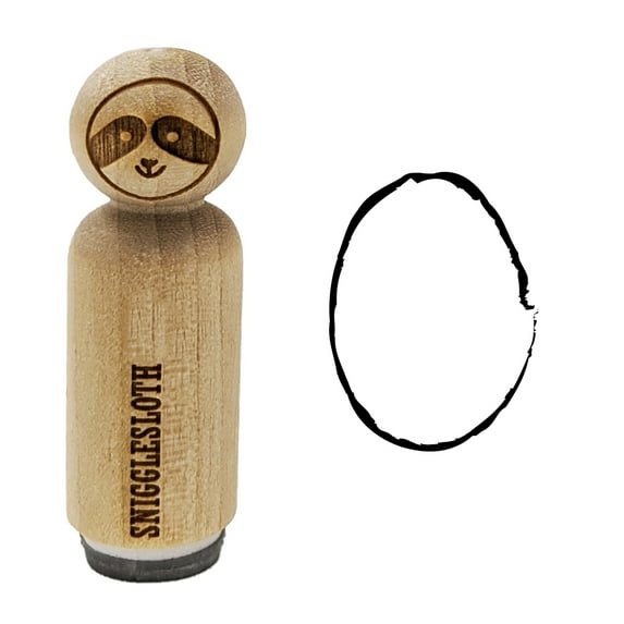 Sketchy Oval Border Outline Rubber Stamp for Scrapbooking Crafting Stamping - Medium 1 Inch