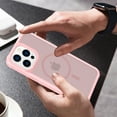 thumbnail image 5 of for iPhone 16 Case Translucent Magnetic Compatible with Magsafe Charger, Cute Thin Slim Anti-Yellow Acrylic, Hybird Hard Plastic & Silicone Girly Phone Case for Women Men, Pink, 5 of 6