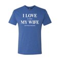 thumbnail image 2 of I Love My Wife Lets Me Go Hunting Hunting Mens Premium Tri Blend T-Shirt, Vintage Royal, Large, 2 of 3