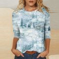 thumbnail image 1 of Summer T-shirt Imprimé à Manches 3/4 Manches Courtes Manches Courtes Femmes for Femmes 2023 Casual sur Clearance, 1 of 5