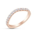 thumbnail image 2 of 1/3 Carat Round Cut White Natural Diamond Curved Wedding Band Ring For Women In 14K Rose Gold Over Sterling Silver (Clarity : I2-I3, Color : I-J, 0.33 Cttw) Ring Size-10, 2 of 3
