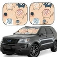 thumbnail image 2 of Uemuo Cute Ink Drawn Elephants Printed 2 PCS Car Windshield Sun Shade, Auto Sun Heat and UV Rays Blocker, Foldable Automotive Front Window Sunshade Protector, 2 of 7