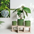 thumbnail image 4 of UMIAMOY Modern Cylinder Set of 3 Ceramic Flower Pots,5.7+7.0+8.6 inch Plant Pots with Drainage Holes and Saucer,Indoor Outdoor Planters for Home Patio Garden Decoration, 4 of 7