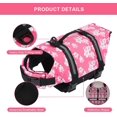 thumbnail image 4 of Dog Life Jackets, Reflective & Adjustable Preserver Vest with Enhanced Buoyancy & Rescue Handle for Swimming(Pink Flower,XXL), 4 of 6