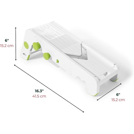 Cubing Pro Mandoline Slicer - 4 Blades & Graters with Storage Box 10 Thickness Settings Self-Feeding Pusher for Vegetables Cheese Chocolate