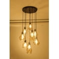 thumbnail image 5 of AFANQI Cognac Glass Cluster Pendant Ceiling Fixture Lamp 8 Light Round Top, 5 of 14