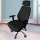 thumbnail image 4 of Fundas para sillas de oficina, de poliéster, suaves y lavables, para asiento y respaldo de ordenador. Negro, 4 of 6