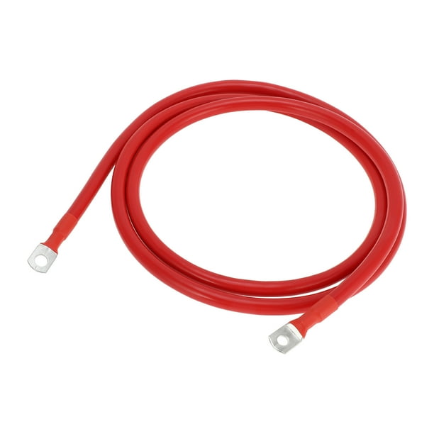 Unique Bargains 1 Pc Cable Inversor de Batería Cable de Batería 3/8" 5/16" Lug 1/0 AWG Gauge 8FT Rojo Cobre Estañado