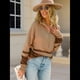 thumbnail image 5 of Suéter de Punto para Mujer, Suéter Extragrande con Media Cremallera y Larga, Sudadera con Capucha y Cremallera de un Cuarto, Otoño Caqui L, 5 of 10
