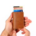thumbnail image 2 of Wallet Thin Cards Holder Unisex Automatically Holder Business Purse-Coffee, 2 of 7