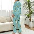 thumbnail image 3 of Top-kevin Women Long Sleeve Pajama Set Comfy Pjs Sets Champagne Bottles Glasses Stars 2 Piece Lounge Set, 3 of 12
