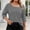 Gray, variant on Fnooota Women's Plus Size T-shirts, Classic Casual Summer Asymmetrical Neck 3/4 Sleeve Tops Khaki Size L-4XL