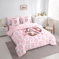 thumbnail image 3 of jejeloiu American Rugby Ball 7 Pieces Bedding Comforter Set,Chic Ribbon Bows Full Bedding Set For Bowknot Lover Reversible, 3 of 8