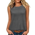 thumbnail image 2 of Omexry Womens Workout Tops Women's Crew Neck Sleeveless Tank Tops Casual Loose Curved Hem Basic Shirts Summer Solid Color Blouses, 2 of 9