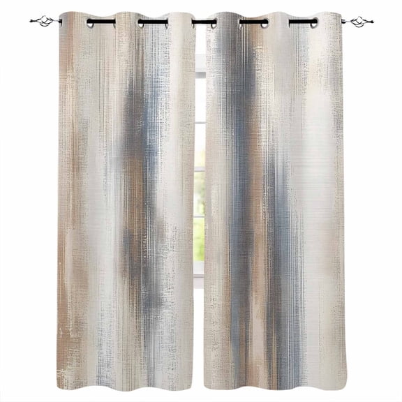 Beige Gray Blackout Curtains 39 Inches Long for Bedroom, Abstract Grunge Mottled Neutral Texture Thermal Insulated Room Darkening Black Out Window Curtain Panels Grommet Drapes for Living Room