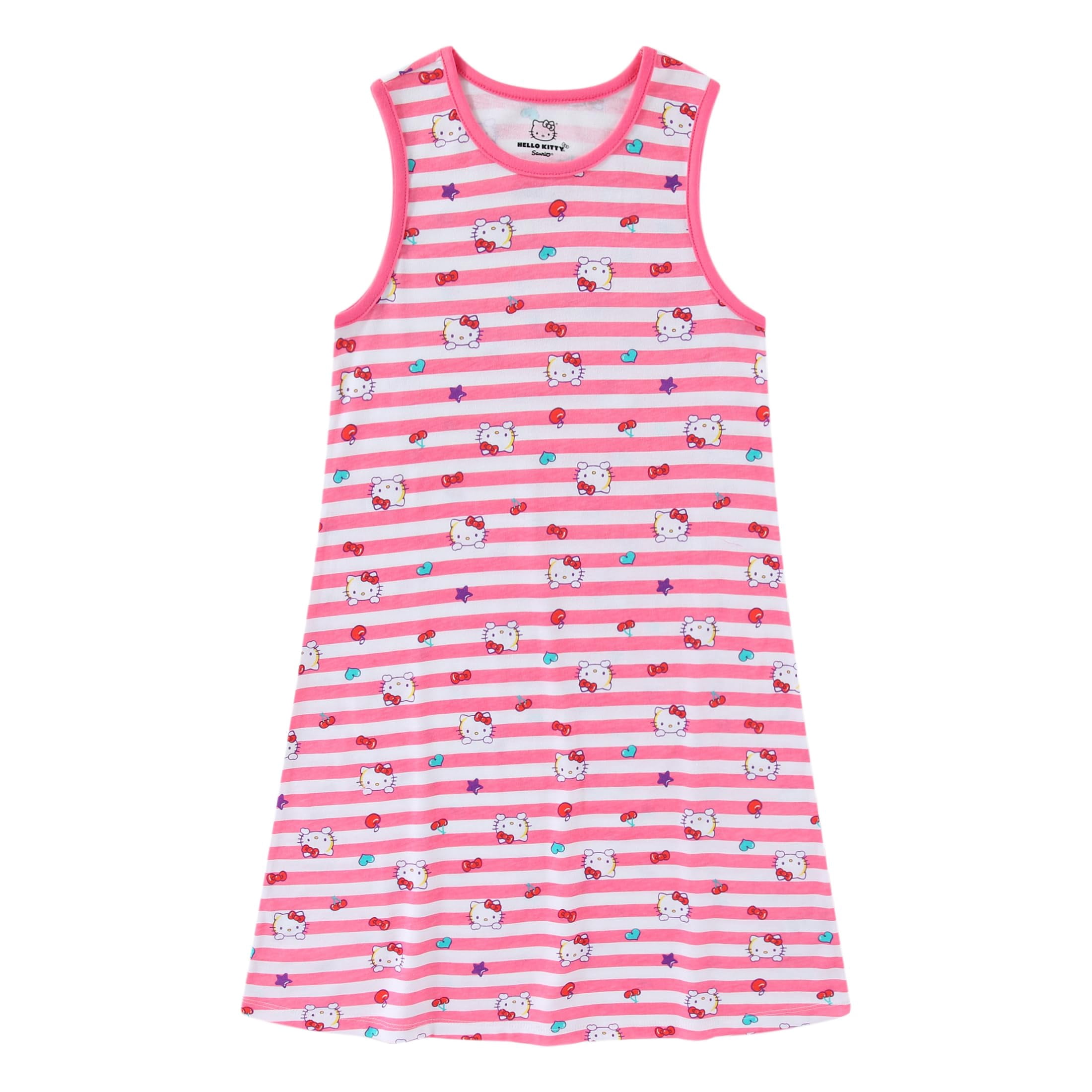 Hello Kitty Sanrio Short Sleeve Shirt and Sleeveless Dress (Girls), 2 Piece Set, Sizes 4-10