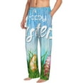 thumbnail image 2 of Uemuo Happy Easter Pattern Men's Wide Leg Palazzo Lounge Pants with Pockets Light Weight Loose Comfy Casual Pajama Pants-Small, 2 of 9