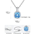 thumbnail image 6 of U7 Sterling Silver Chain Necklace Birthstone Round Pendant for Mom Daughter March Blue Aquamarine Crystal 925 Necklaces for Women Birthday Christmas Mother Day Gift, 6 of 9
