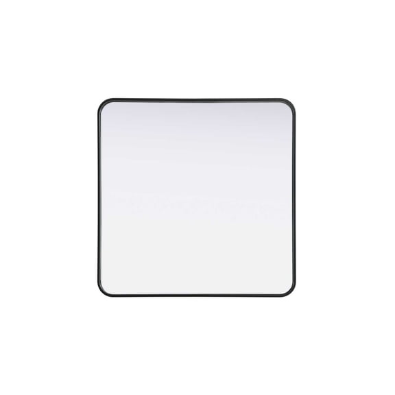 Elegant D?cor Contour Metal Square Mirror 30x30 in Black