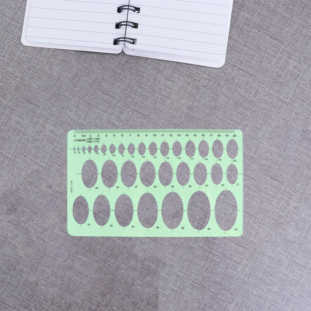 Lot De 4 Règles Modèles Cercles Et Ovales - Plastique Vert Transparent - Pour Dessin, Bureau, école - 3 Styles