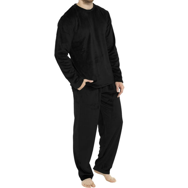 Kcodviy Homme Loisirs Doux Maison Homme Robe de Nuit Chemise Unie Pantalon Pyjama à Fines Rayures Homme Ensemble de Pyjama Maison Service Homme Pyjama Satin Deux Pièces Bas de Pyjama Long de Noël Polaire Pyjamas Chauds