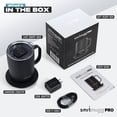 thumbnail image 3 of SMRTMUGG PRO Heated Coffee Mug 14 oz., 4 Hour Battery Life, Self-Heating, Adjustable Temperature Controlled, LCD Screen, One Button Temperature Adjustment, Includes Cover with Magnetic Slider (Black), 3 of 9