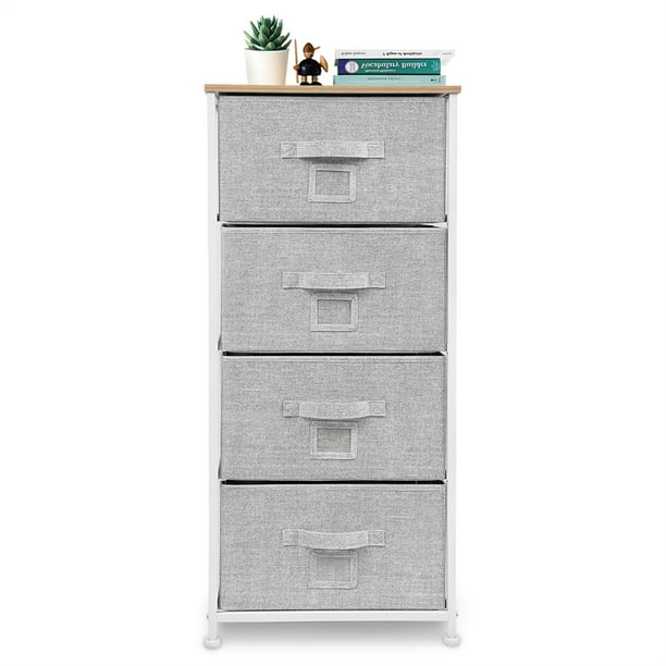 This cabinet will fill any empty space with the rustic decor style. bigroof dresser storage organizer fabric drawers closet shelves for bedroom bathroom laundry steel frame wood top with fabric bins for clothing