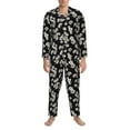 thumbnail image 3 of Yiaed Daisies Flowers Print Men’s Pajamas Set - Long Sleeve Button Down Sleep Shirt and Pajama Bottoms Sleepwear Set Mens Pjs Sets Men's Pajama Bottoms-Medium, 3 of 7