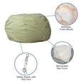 thumbnail image 3 of Flash Furniture Duncan Oversized Green Dot Refillable Bean Bag Chair for All Ages, 3 of 9