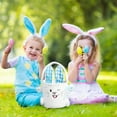thumbnail image 4 of Easter Bunny Bucket Bags for Girls with Rabbit Ears: for Easter Egg Hunts, Spacious, Durable, and Ideal Gift, 4 of 5