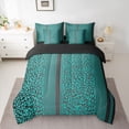thumbnail image 2 of Homewish Geometric Stripe Line 7-Piece Twin Bedding Sets,Cyan Leopard Print Bedding Comforter Set,Chic Cheetah Pattern Sheet Sets For Adults,Super Cozy Room Decor Reversible, 2 of 8