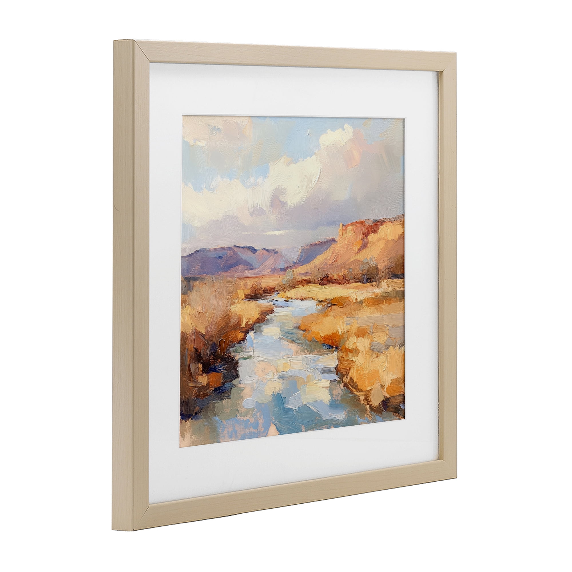 Stupell Industries Plateau River Evening Glow Birch Framed Print Under Glass, design by Petal Prints Design