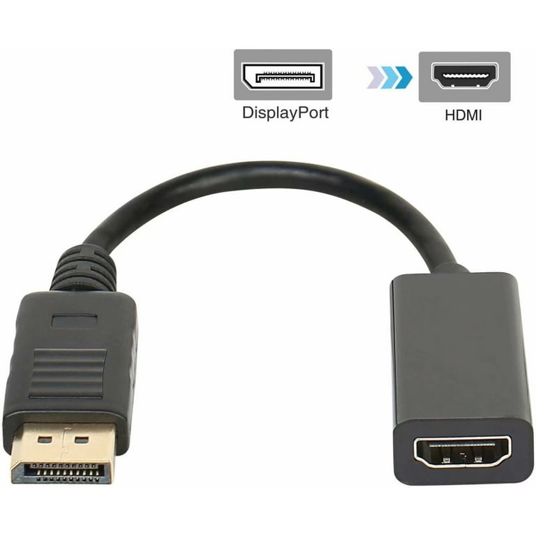 omdrejningspunkt fritaget køre Display Port to HDMI,Displayport to HDMI Adapter Cable(Male to Female) for  DisplayPort Enabled Desktops and Laptops to Connect to HDMI Displays Adapter  - Walmart.com